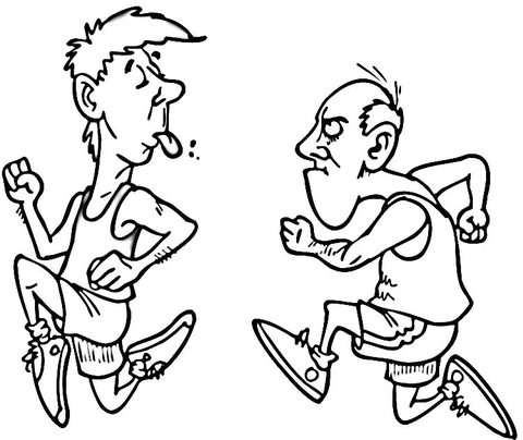 Funny Runners  Coloring Page